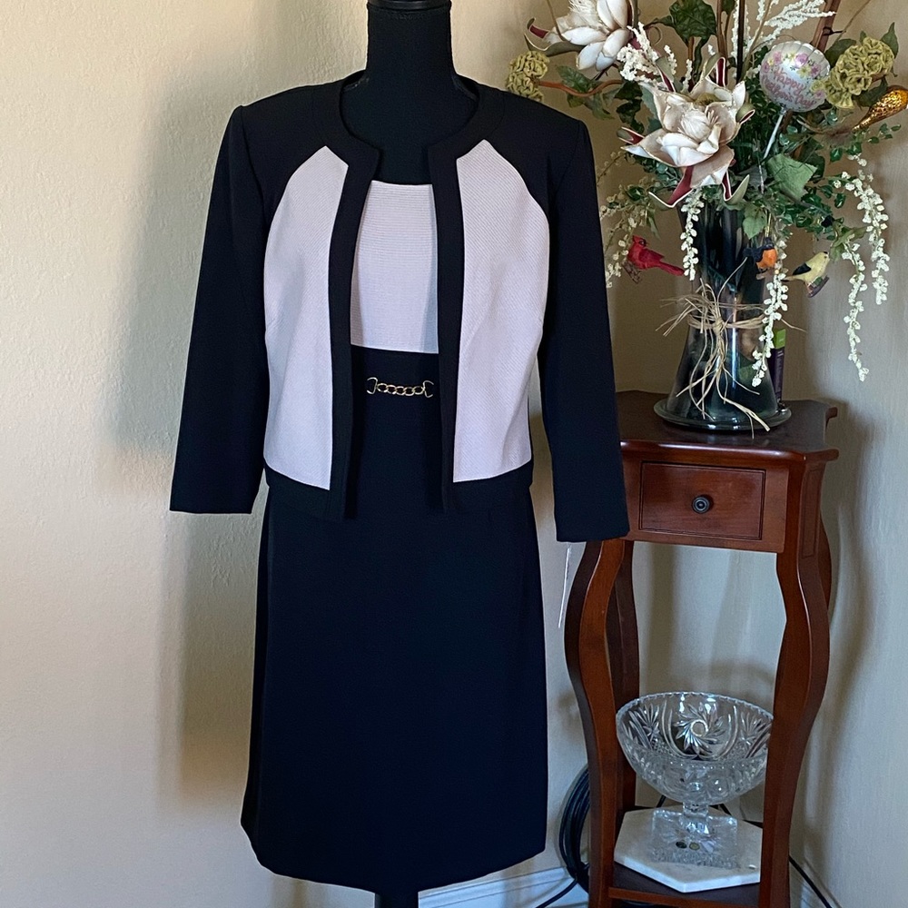 Two Tone Studio 1 Dress with 3/4 sleeve jacket